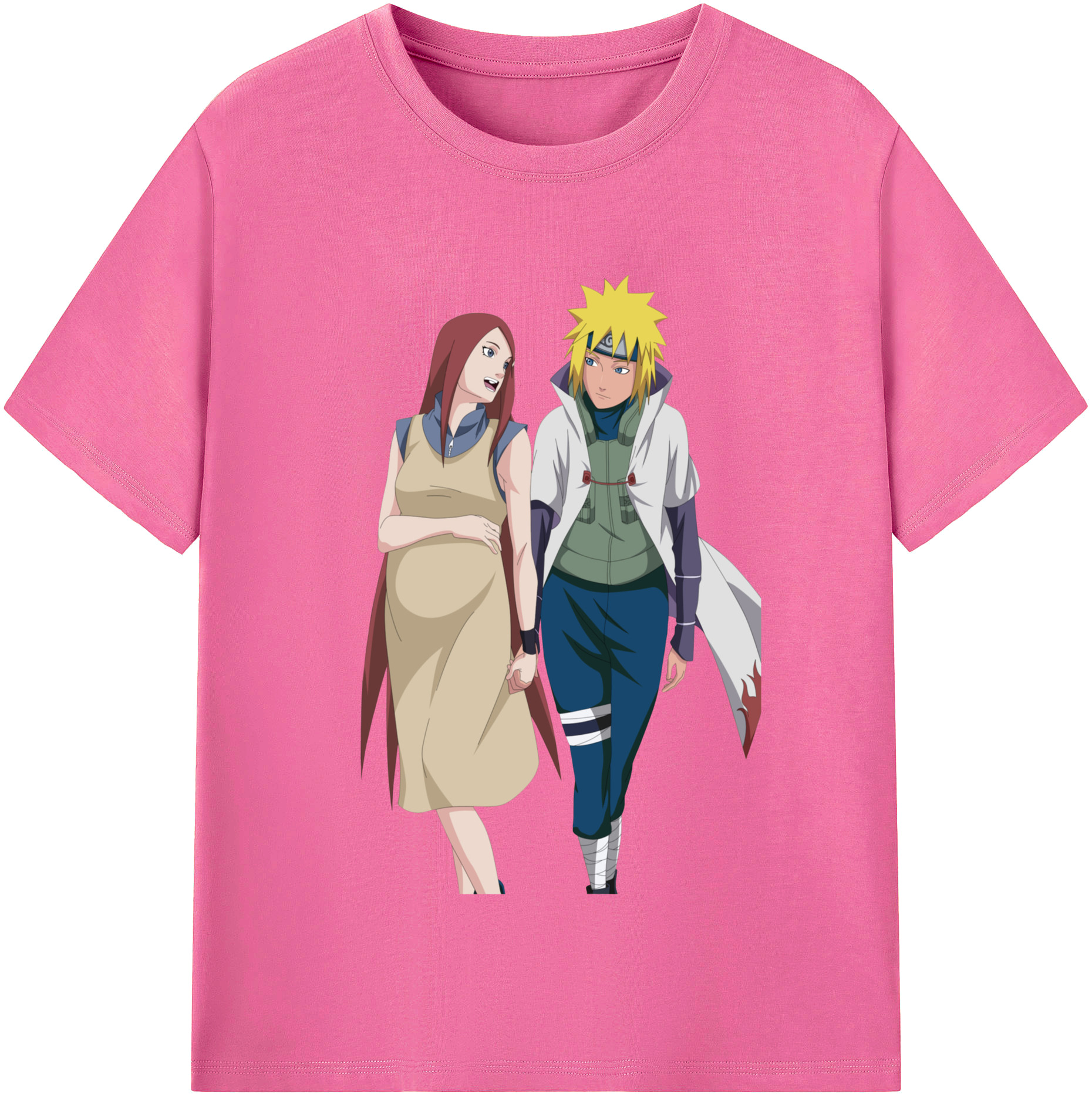 （画像用） NARUTO -ナルト- 波風 ミナト Namikaze Minato レディースカジュアルプリントTシャツ（綿100％）